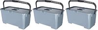 Carlisle 363301923 Polypropylene Rectangular Squeegee Bucket, 6 Gallon Capacity, 20-1/2" Length x 10-1/2" Width x 11-1/4" Height, Gray (3-(Pack))