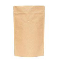 AwePackage High Barrier Natural Kraft Paper Stand up Zipper Coffee Pouch Bag with Valve (50, 16 OZ)