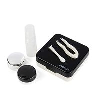 Mini Portable Travel Contact Lens Case with Mirror Container Holder Storage Lens (Black)