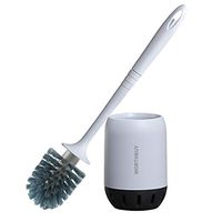 WORTHBUY Toilet Brush and Holder Set Bathroom Toilet Cleaner Brush Set Toilet Cleaning Brush Kit Toilet Bowl Brush with Strong Bristles(Flooring, Grey)