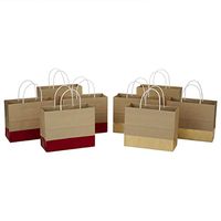 Hallmark 7" Medium Christmas Gift Bags Assortment, Wide, (Pack of 8) Red and Gold Foil, Kraft Paper