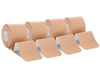 Kinesiology Tape (4 Rolls)- Therapeutic Sports Tape, Superior Waterproof & Adhesion, 170% Elastic Stretch, Pain Relief Adhesive for Muscles, Shin Splints, Knee & Shoulder,Elbow, Ankle, Neck