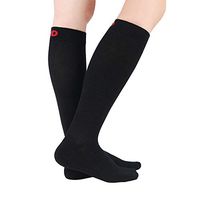 +MD 3 Pairs Bamboo Compression Socks 8-15mmHg for Women & Men Moisture Wicking Support Stockings for Airplane Flights, Travel, Nurses, Edema 9-11 Black