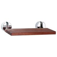 JGWJJ Bath Stool-Folding Shower Seat Wooden Wall Mounted Bench Bathroom Stool - Teak Wood Stainless Steel
