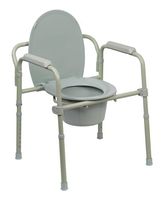 McKesson Folding Steel Frame Commode with 8 QT Bucket - 1 Each / Each - 48643301