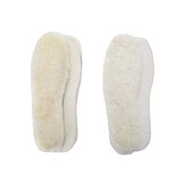 WOBAOS Sheepskin Replacement Insoles -Unisex Cozy Warm Thick Fleece Wool Insoles (2 Pairs) (Men's 10 D(M) US, White)