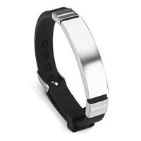 Jovivi Stainless Steel Silicone Sport ID Bracelet Identification Wristband for Men Women