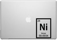 Nickel Periodic Element Science Macbook Car Tablet Art - Black Vinyl Decal for 13" Macbook
