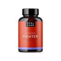 REBL Jane Stress Fighter - Adrenal Support Supplement - Cortisol Management, Energy and Mood Enhancing Health Aid with Rhodiola Rosea, Ashwagandha, L-Theanine - Vegan, No Gluten, USA Made - 60 Caps