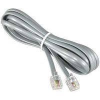 InstallerParts (10 Pack RJ12 Modular Telephone Cord Extension- Straight Wiring, Silver (7FT)