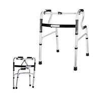 Rolling Walkers Walker, Disabled Person, Assisting The Elderly, Walking, Crutches, Walking Aid, Anti-Skid Walking Stick (Color : Silver, Size : 514872CM)
