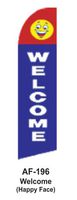 HPP 11-1/2' X 2-1/2' Brand New Advertising Tall Flag- Welcome (Happy Face)