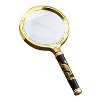 Healifty Portable Magnifier 80mm Handheld Vintage Magnifier Large Dragon Design Handle Magnifer for Book Newspaper Reading Insect Observation