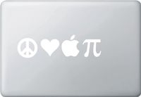 Yadda-Yadda Design Co. Peace, Love & Apple PI - Vinyl Laptop or MacBook Decal