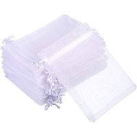 Mudder Organza Gift Bags Wedding Favour Bags Jewelry Pouches, Pack of 100 (4 x 4.72 Inch, White)
