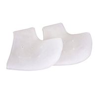 SUPVOX 1 Pair Silicone Gel Heel Sleeve Plantar Fasciitis Inserts Heel Protectors for Heel Pain and Cracked Heel (White)