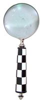 Vintage Style Handheld Checkered Magnifying Glass, 4 Inch