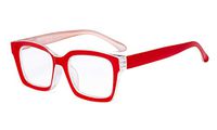Eyekepper Ladies Reading Glasses - Oversized Square Design Readers for Women Red +1.75