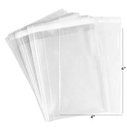 200ct Adhesive Treat Bags 4x6 Clear - 1.4 mils Thick Self Sealing OPP Plastic Bags for Bakery Cookies Christmas Party Decorative Gift Bags (4" x 6" - 200ct)