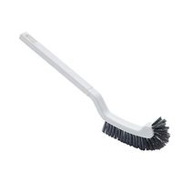 Gessppo Semicircular Toilet Cleaning Brush Plastic Corner Rim Cleaning Brush Cleaner Bent Bowl Handle Cleaning Brush (White)