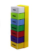 Fillmore Rose XX Larger Weekly 7 Day 4 Compartment Travel Pill Box Organizer Reminder Container with Green Plastic Tray, Vitamin Pills Box, Detachable Compartments Pill Organizer (28 Compartment)