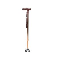 Canes for Women Men Massage Walking Stick with Bright LED Light Height Adjustable with Stability 4 Feet Base for Elders Safety (Golden)