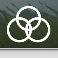 Led Zeppelin Tri-Circle - White Decal - 5" Wide Decal Laptop Tablet Skateboard car Windows Sticke