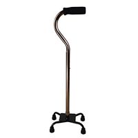 Adjustable Quad Legged Cane Walking Stick Heavy Duty for Men and Women Large Base Lightweight Soft Grip Handle 300-lbs Capacity Four Prong Sturdy Aluminum Travel Aid