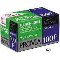 Fujifilm Fujichrome Provia 100F Color Slide Film ISO 100, 35mm, 5 Rolls of 36 Exposures