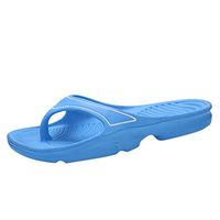 Yomiafy Women's Flat Flip-Flops Outdoor Beach Casual Slippers Non-Slip Comfortable Sandals(Light Blue,US:6)