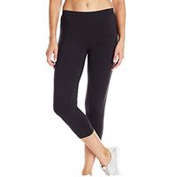 Sayhi Women's High-Waist Cropped Sports Pants Fitness Yoga Leggings Tummy Control Workout Running Pants (Black,M)
