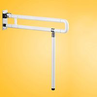Stainless Steel Handrail, Foldable Non-Slip Disabled/Elderly Accessible Handle (60 cm, 75 cm) White (Size : L75cm)