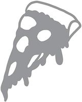 hBARSCI Pizza Vinyl Decal - 5 Inches - for Cars, Trucks, Windows, Laptops, Tablets, Outdoor-Grade 2.5mil Thick Vinyl - Gray