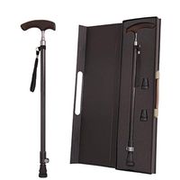 LAIZI Old Man Walking Stick Ultra Light high-Grade Carbon Fiber Cane Telescopic Non-Slip Wooden Handle (Black)