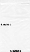 BNY Corner 2 Mil 5x8 Clear Plastic Zip Lock Bags, 5" x 8" Reloc Bag - 100 Counts