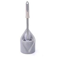 Modern Creative Toilet Brush,Bathroom Toilet Set,Toilet Bowl Brush and Holder for Bathroom Storage,Sturdy, Deep Cleaning,13.5x45cm (Grey)