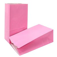 KEYYOOMY 50 CT Small Paper Bags Pink Party Favor Bags for Wedding Baby Shower Kid’s Birthday Party (Pink, 50 CT, 3.1 X 5.1 X 9.4 in)