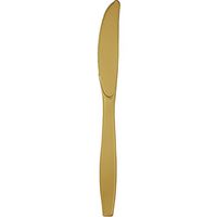 Club Pack of 288 Glittering Gold Premium Heavy-Duty Plastic Party Knives