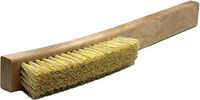 GORDON BRUSH 414TG Curved Handle Plater & Furniture Rubbing Brush, Tan Tampico Bristles, 4 x 18 Rows, 5-1/2" Brush Face