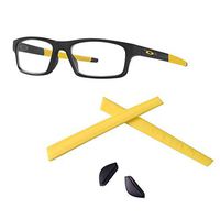 HiCycle2 Replacement Temple Tips (Ear Socks) Nose Pads for Oakley Crosslink Pitch Eye Glass Frame (Yellow)
