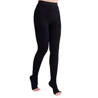 Medical Grade Compression Pantyhose for Men/Women with Open Toe, 20-30mmHg Graduated Support Tight Stockings for Nurse, Doctor, Pregnancy, Relieve Varicose Veins (Black, S)