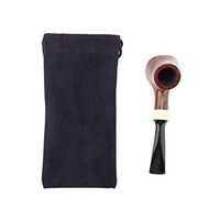 Smooth Tobacco Pipe Briar Wood Smoking Pipe with Carrying Bag for Man Adult Father Festive Gift 5.6x1.6x1.7inch