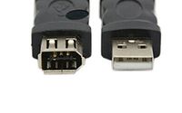 Firewire Ieee 1394 6 Pin Female F to USB 1.1/2.0 M Male Adaptor Converter Make Plug and Play Connections Your Computer Color Black