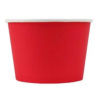 [50 Count] Red Paper Ice Cream Cups - 8 oz Eco-Friendly Dessert Containers - Perfect For Your Yummy Foods! Many Colors & Sizes - Frozen Dessert Supplies