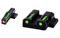 HiViz Litewave H3 Sight Tritium LitePipe Day/Night for M&P Fullsize & Compact in All Calibers, Green litepipes w/Orange Front Ring, Green litepipes w/Orange Front Ring