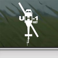 UH 1 Huey Iroquois Helicopter White Sticker Laptop Vinyl White Decal