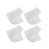 LIOOBO 2 Pair Gel Heel Sleeve Silicone Gel Heel Socks Foot Care Protector for Cracked Skin and Heel Pain Relief (White)