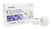 McKesson Medical Tape Water Resistant Plastic 1 Inch X 10 Yard Transparent, 100197 - Box of 12