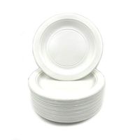 100pcs/set Disposable Eco-friendly 9inch Corn Starch Round Plates for Dinner Compostable Biodegradable Corn Starch Dinner Plates Disposable Degradable Large Tableware for Party Wedding Picnic