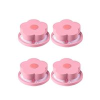 lotus.flower Washing Machine Floating Lint Mesh Bag, Flower-Type Washing Machine Hair Remover Filter Net Pouch,4Packs (Pink)